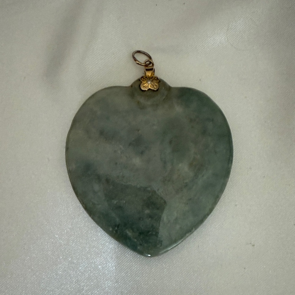 Heart-Shaped Green Jade Pendant